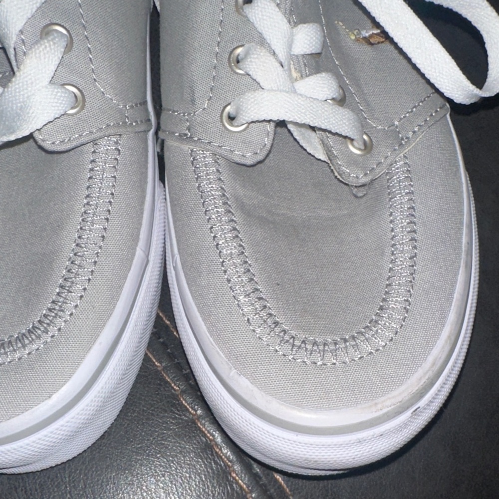 Polo Ralph Lauren Faxon Gray Canvas Sneakers Boat Shoes Sz 7 New - Picture 4 of 5